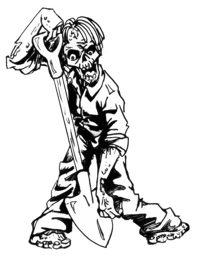 704x904 Halloween Zombie Coloring Pages