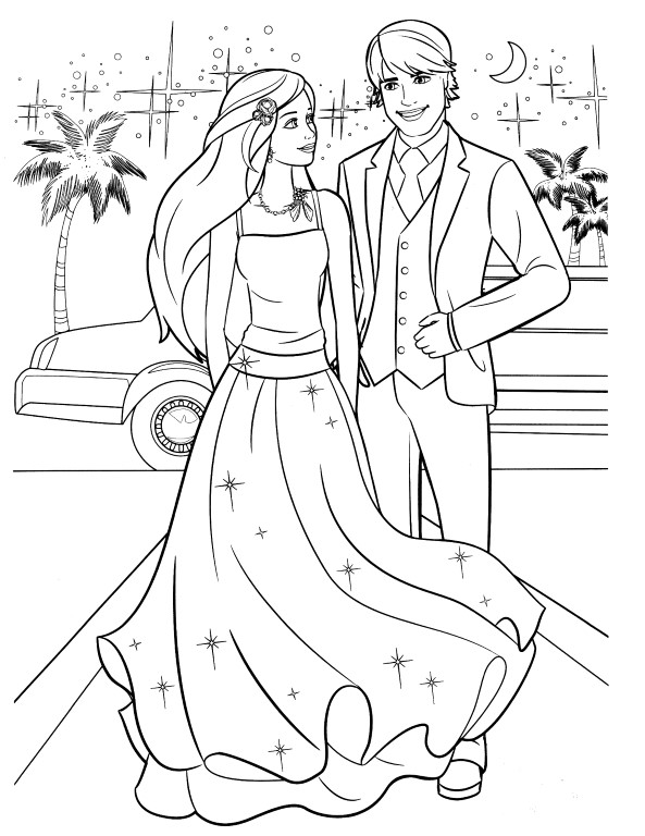 593x768 Barbie Coloring Pages