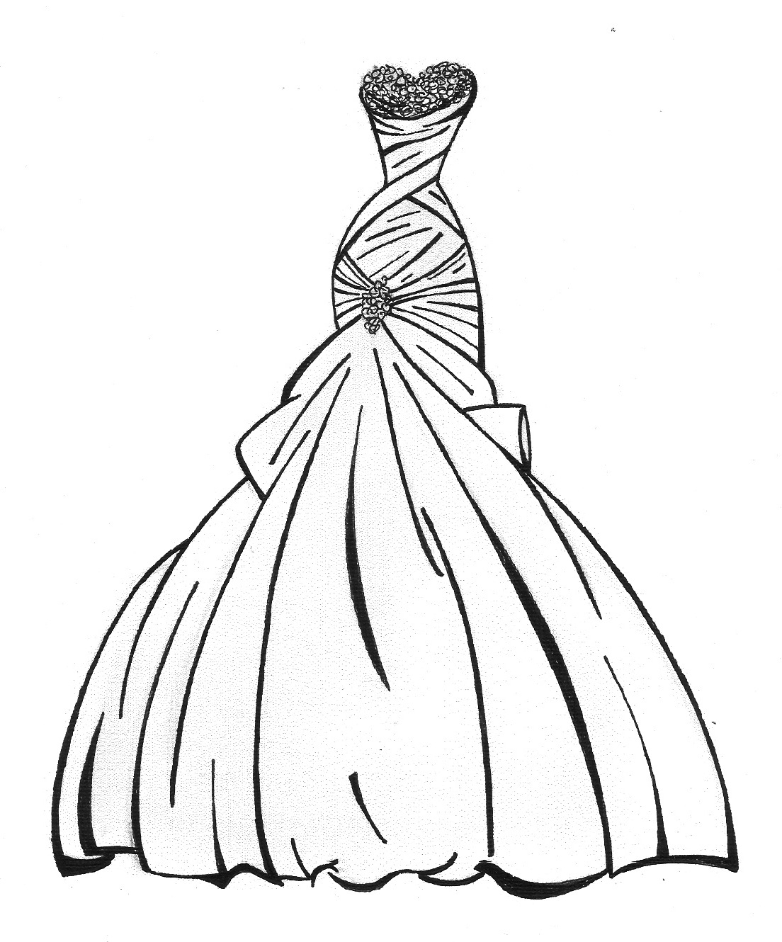 1104x1330 Prom Dress Coloring Pages Printable Coloring For Kids 2018