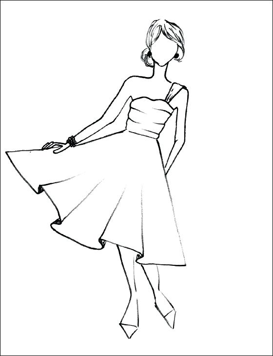 560x730 Coloring Pages Of Prom Dresses