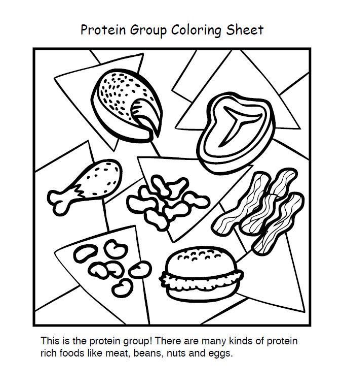 677x764 Protein Colouring Sheet Cooking Classes And Food Activities