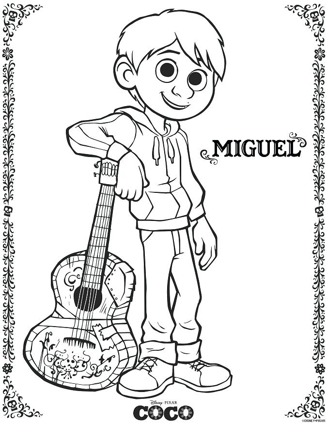 675x873 Free Coco Coloring Sheets Kids Activities Raising Free Coco