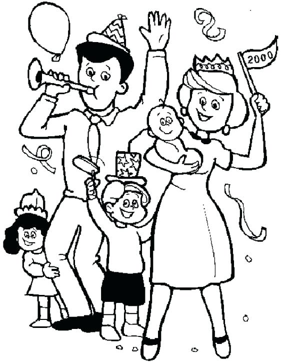 600x723 Family Coloring Page Family Held A Party Coloring Page Proud