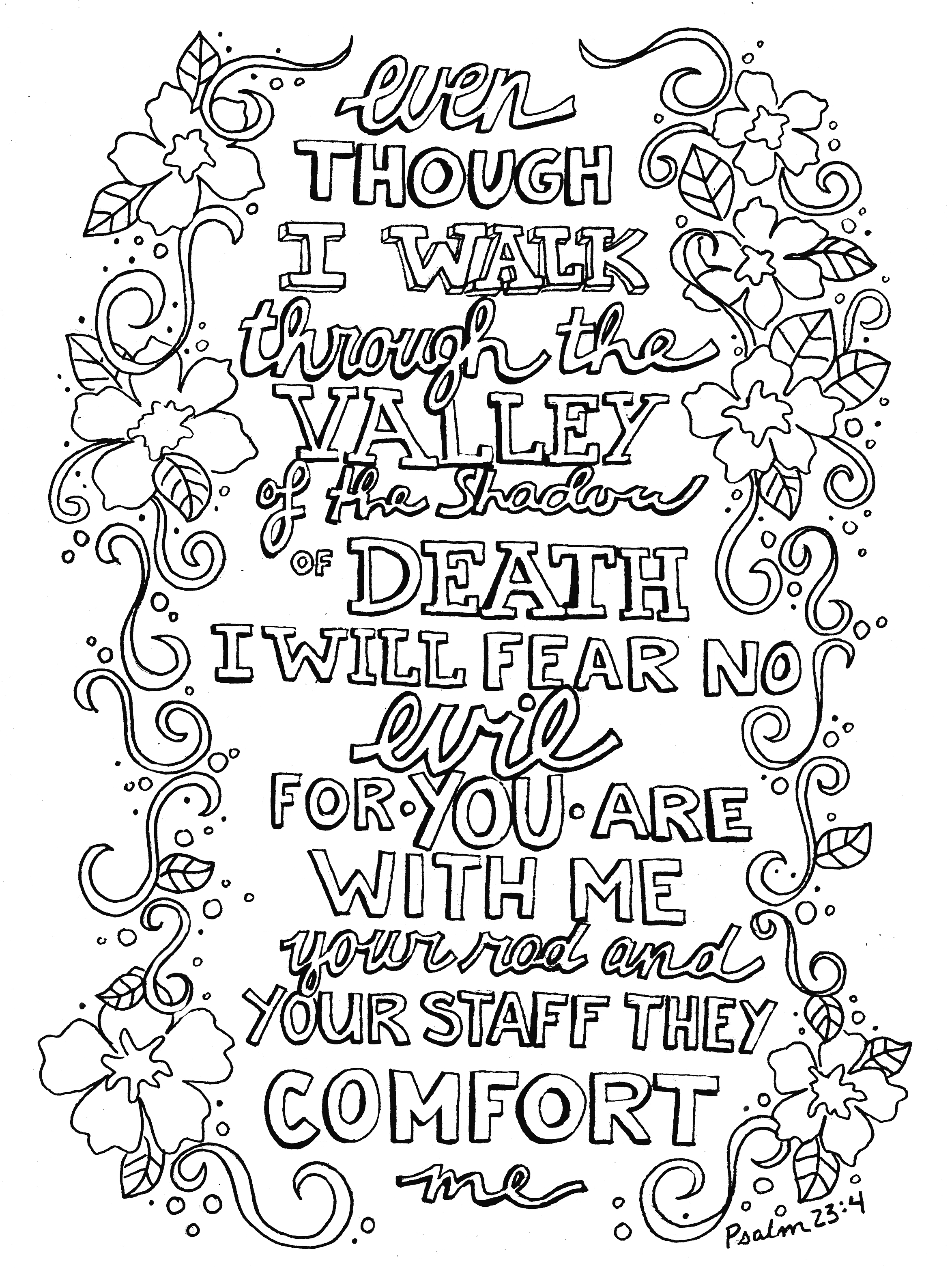 Psalm 23 Coloring Page