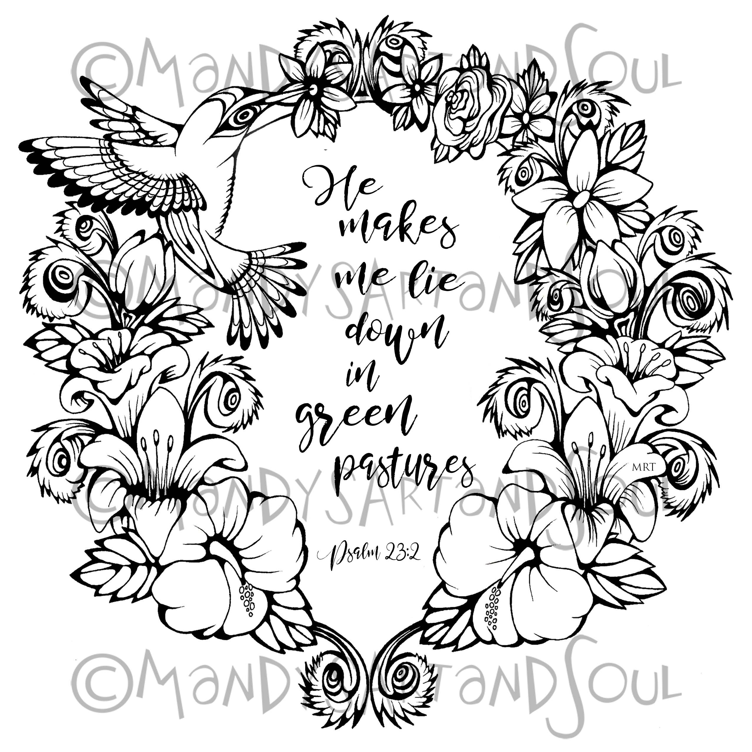 2550x2550 Largest Psalm 23 Coloring Page Refundable Page