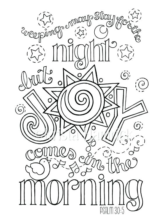 570x760 Joy Comes In Morning Coloring Page As Well As Joy Comes In