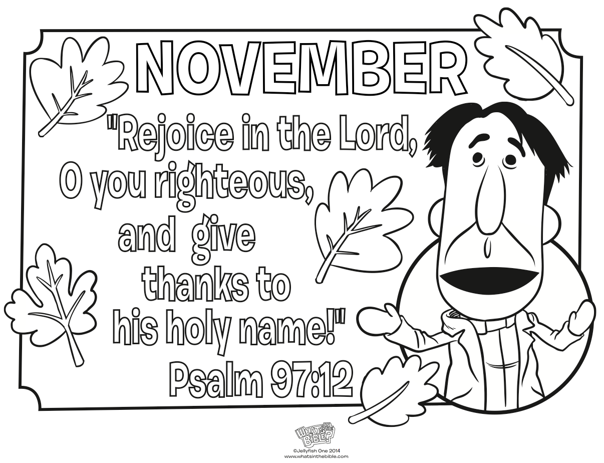 1206x924 November Coloring Page Psalm 97 12 Whats In The Bible Throughout