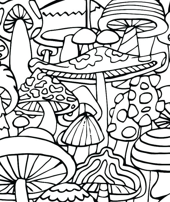 570x677 Psychedelic Coloring Pages Color 5 Psychedelic Mushroom Coloring