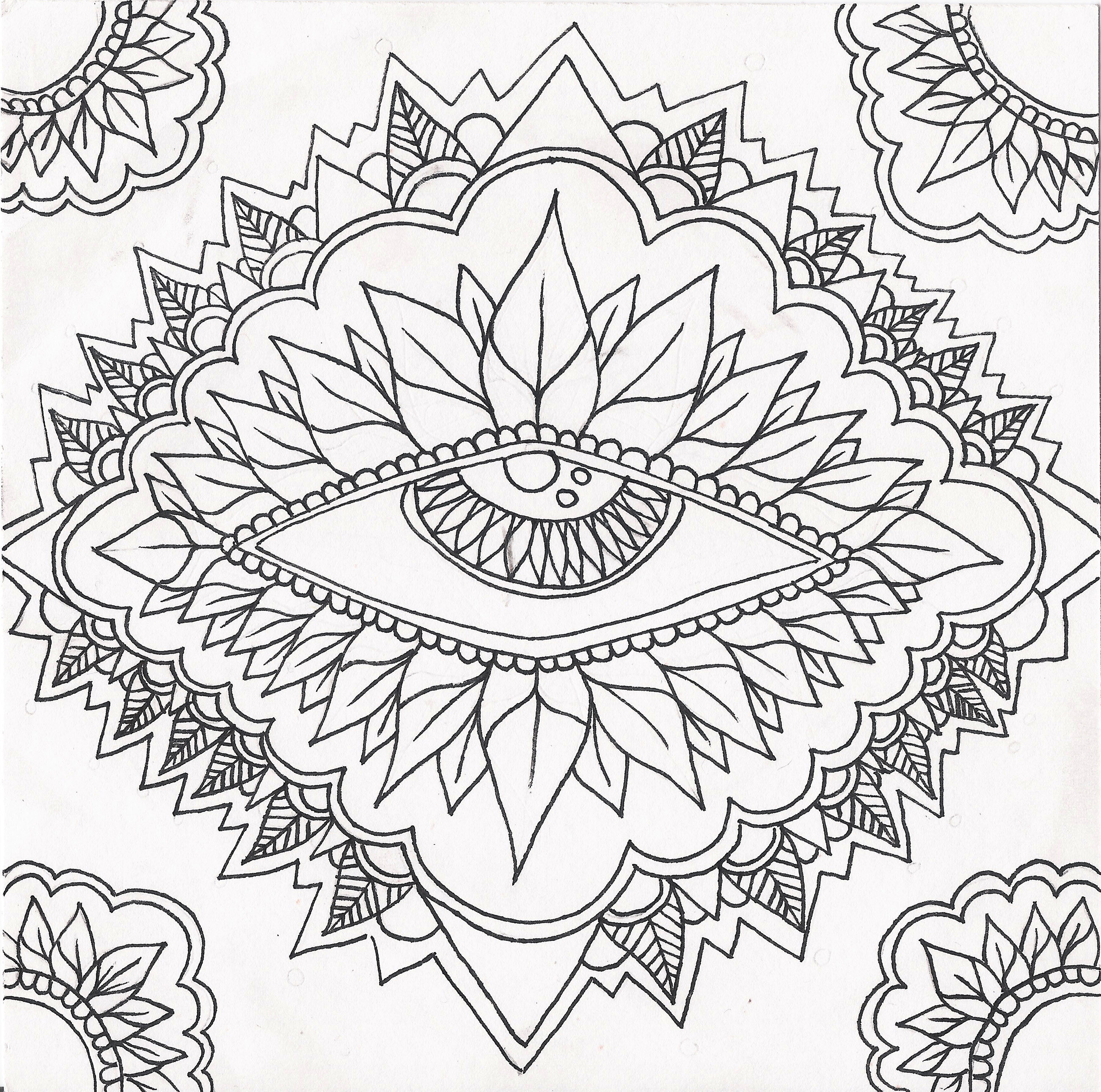 3000x2974 Psychedelic Sun Coloring Pages Print