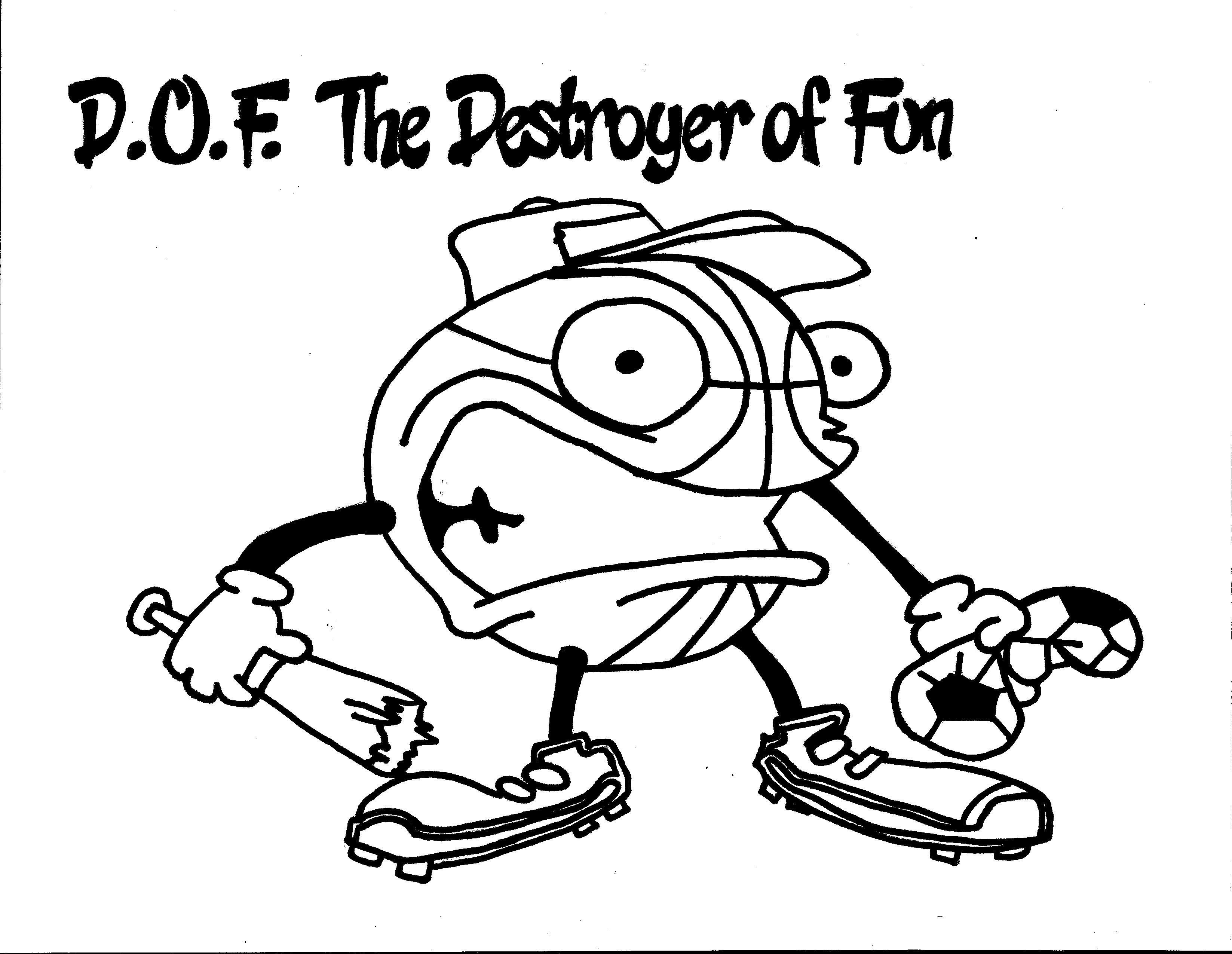 3294x2550 D.o.f The Destroyer Of Fun Coloring Page. Team Unthinkables