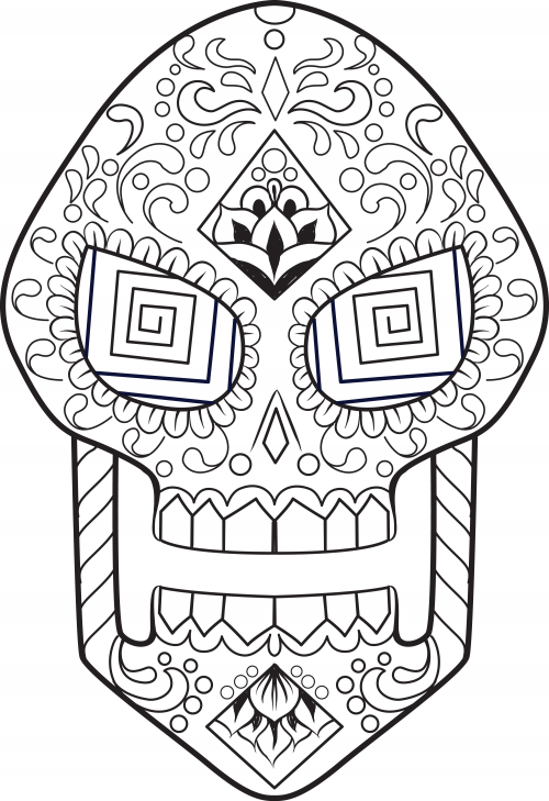 500x729 Sugar Skull Coloring Page 16