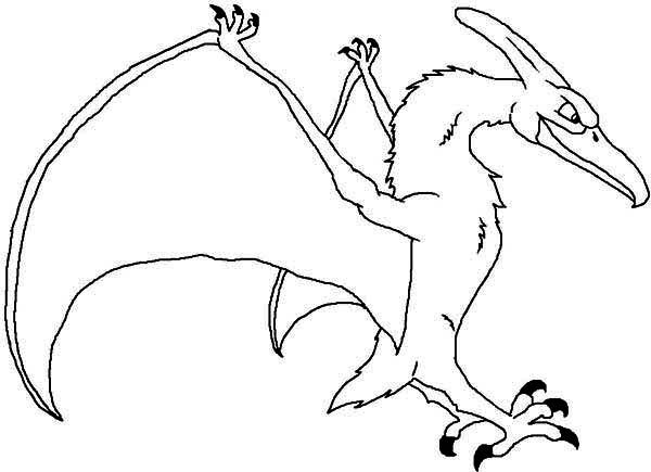 600x435 Pteranodon Land On Ground Coloring Page Coloring Sun