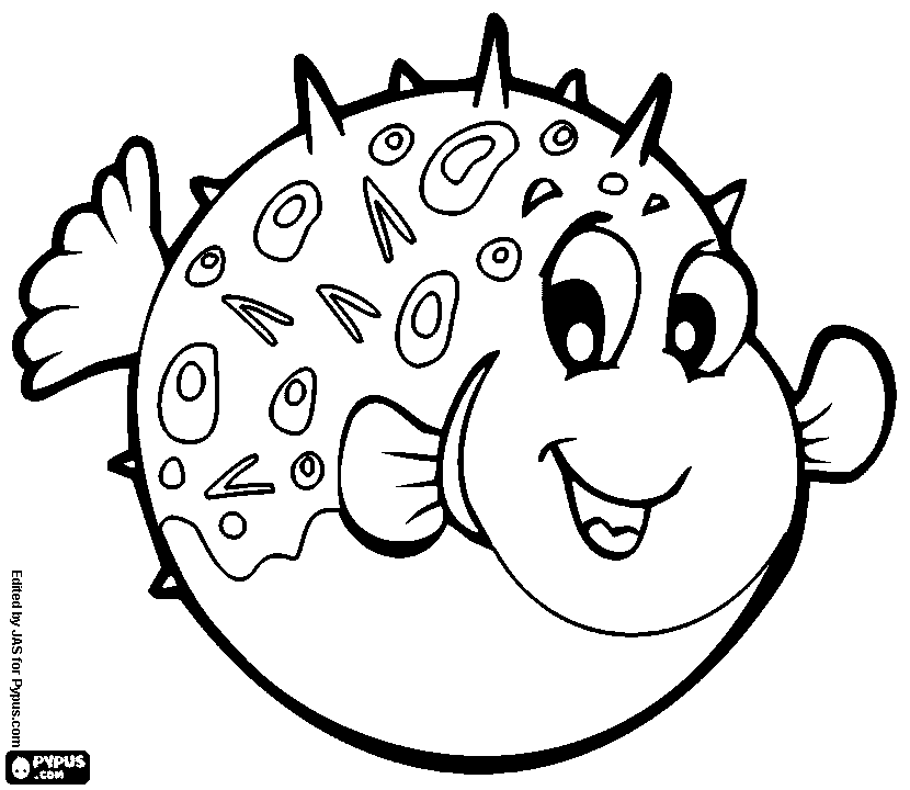 830x720 Puffer Fish Coloring Pages
