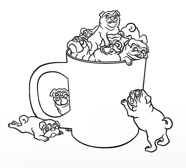 600x541 Pug In A Cup Coloring Page Color Luna