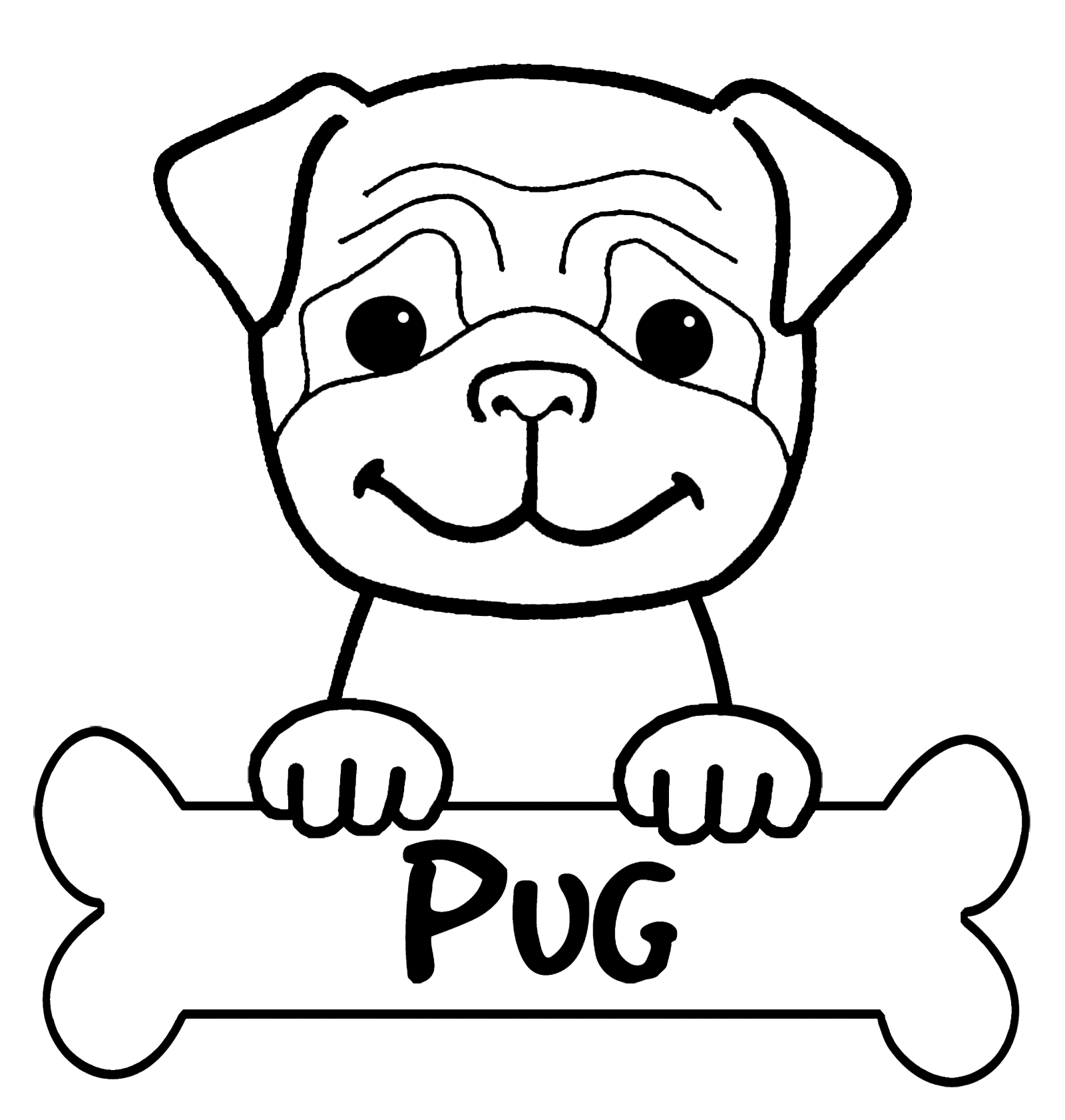 1600x1682 Pug Coloring Pages