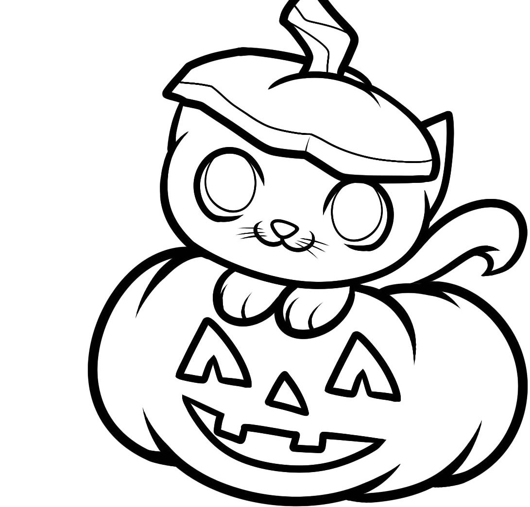 1091x1045 Special Fall Pumpkin Coloring Pages For Kids And Funny Squirrel