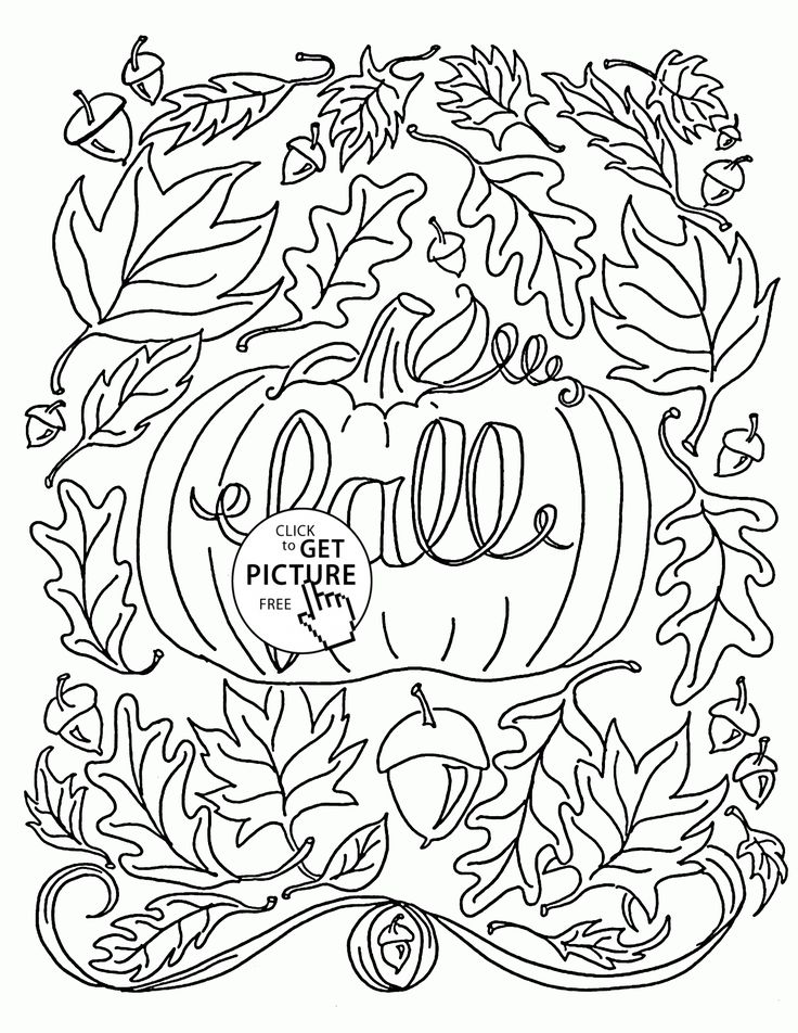 Pumpkin Leaves Coloring Pages