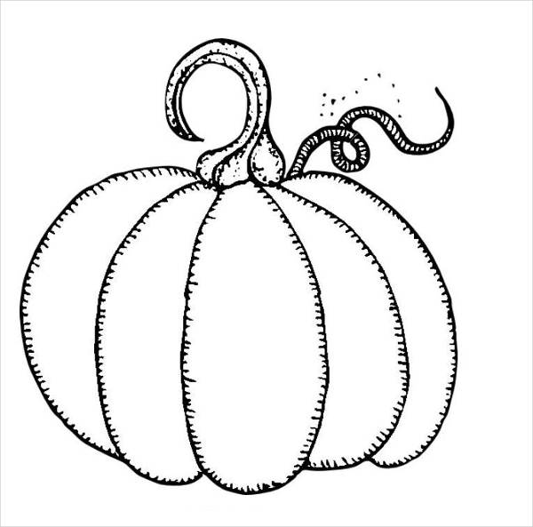 Pumpkin Outline Coloring Page