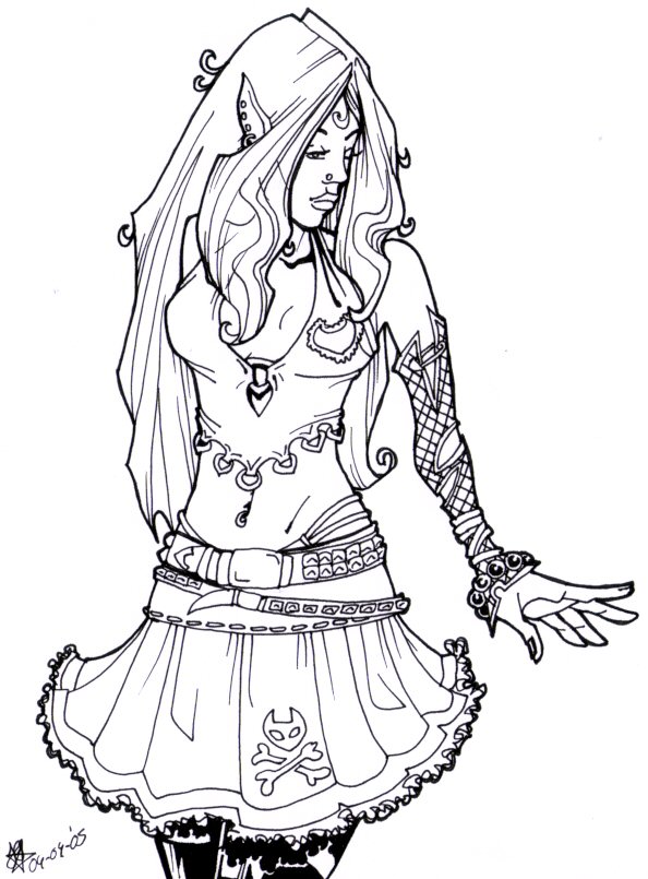 594x805 Amazing Punk Rock Coloring Pages Gift