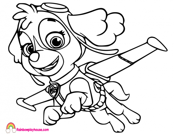 595x460 Paw Patrol Skye Coloring Page