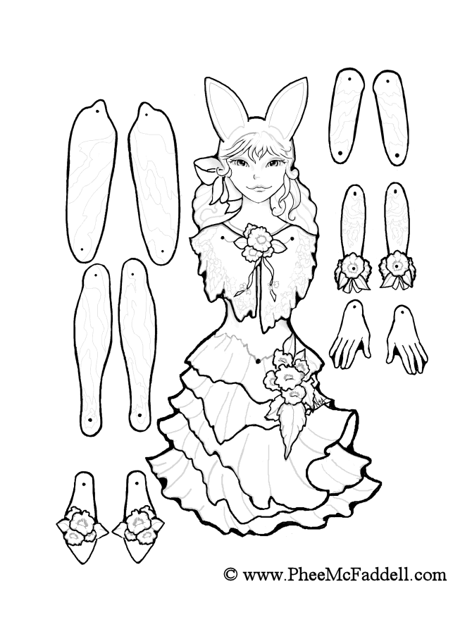670x900 March Fairy Puppet To Color, Cut Out, Amp Assemble (Wings Are
