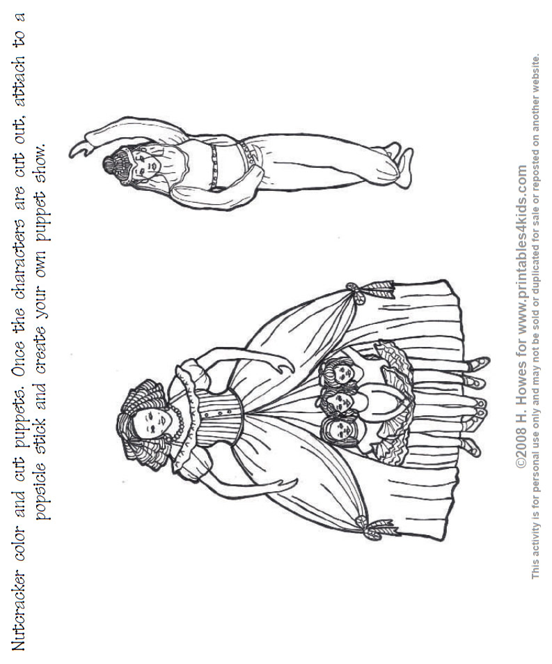 793x953 Nutcracker Print And Color Puppets Printables For Kids Free