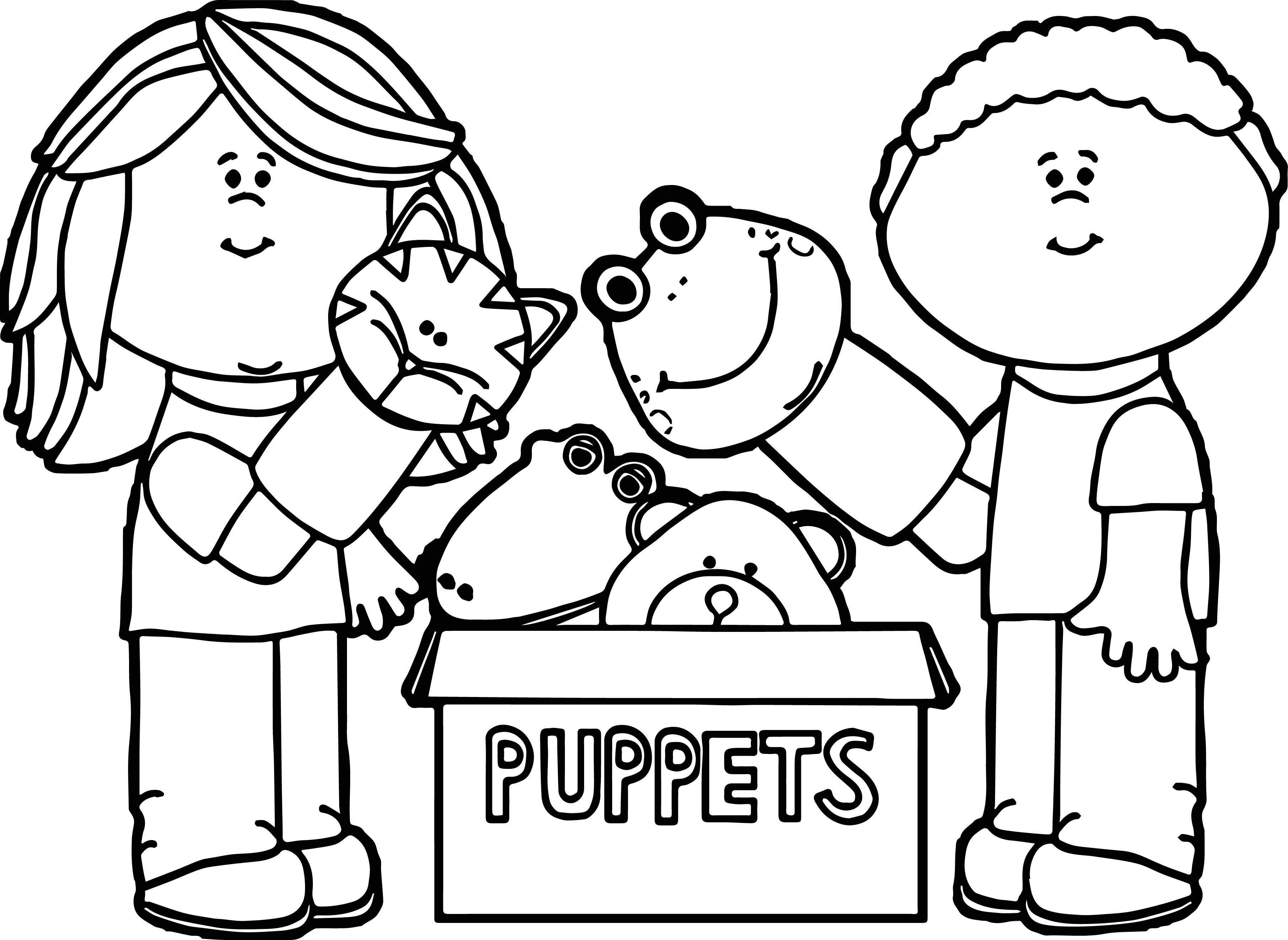 3623x2642 Puppet Coloring Pages Worker As A Marionette Theater And 3