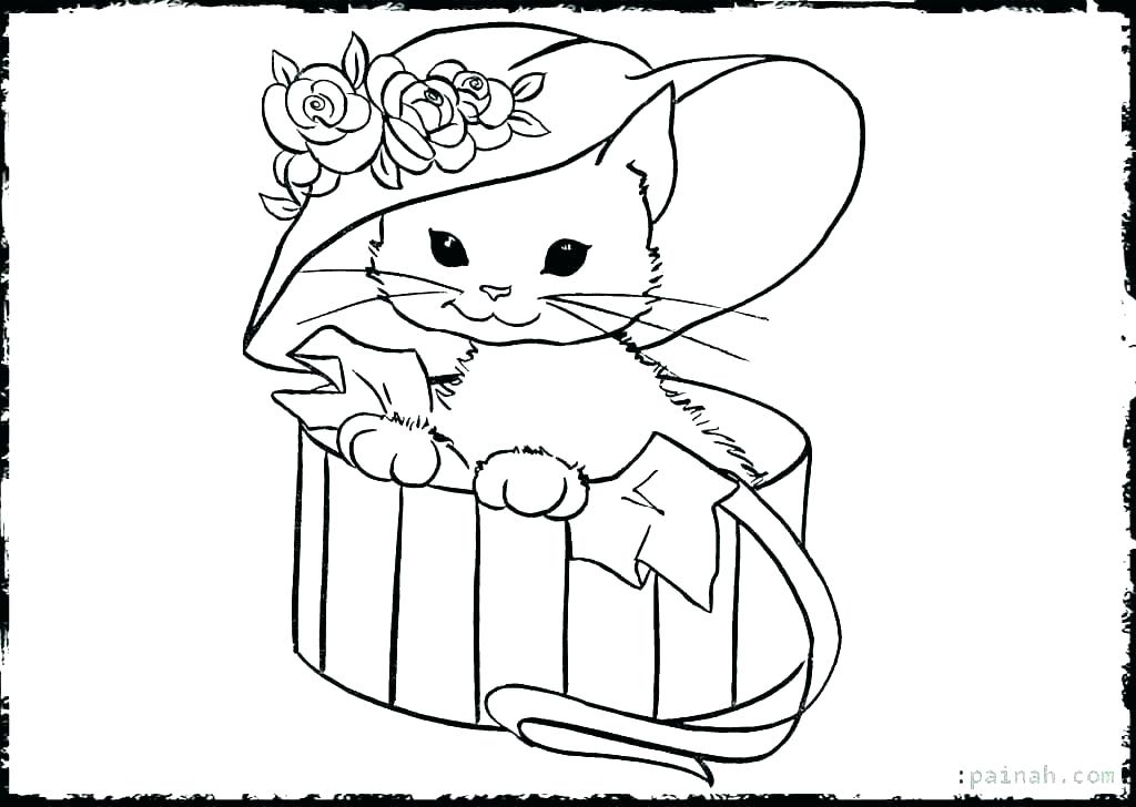 1024x728 Kitten And Puppy Coloring Pages Cute Kittens Coloring Pages Baby