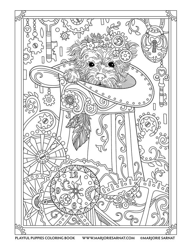 618x800 Steampunk Pup Playful Puppies Coloring Book By Marjorie Sarnat