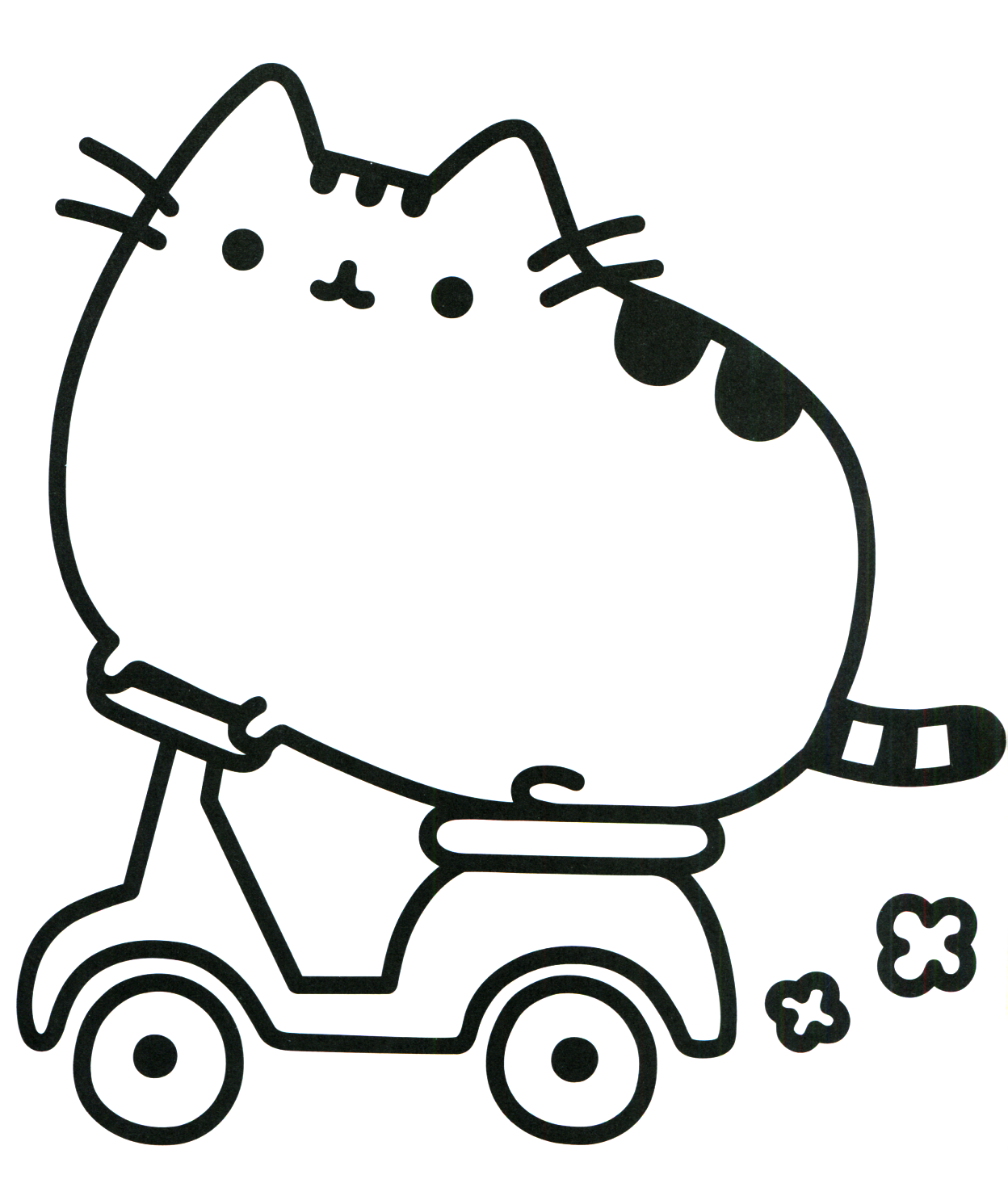 1248x1481 Pusheen Cat On Scooter Coloring Pages