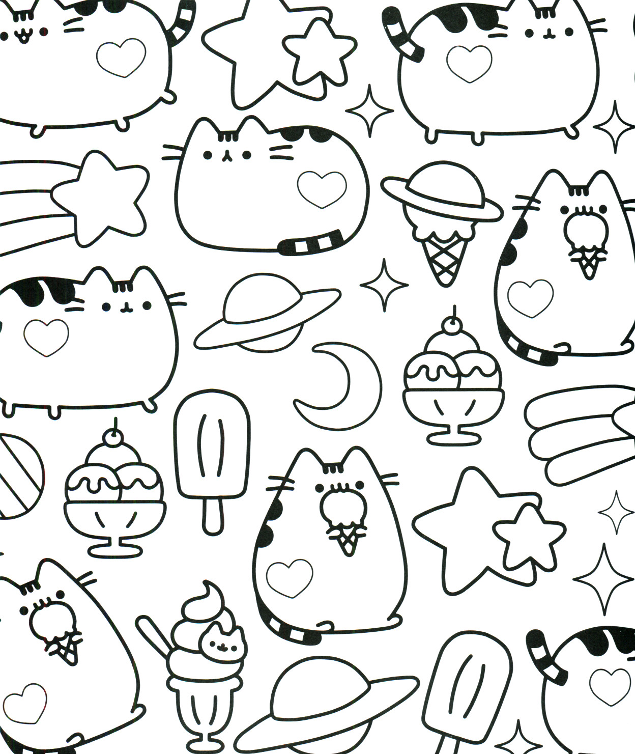1248x1481 Pusheen Coloring Book The Cat Fair Kawaii Pages Acpra