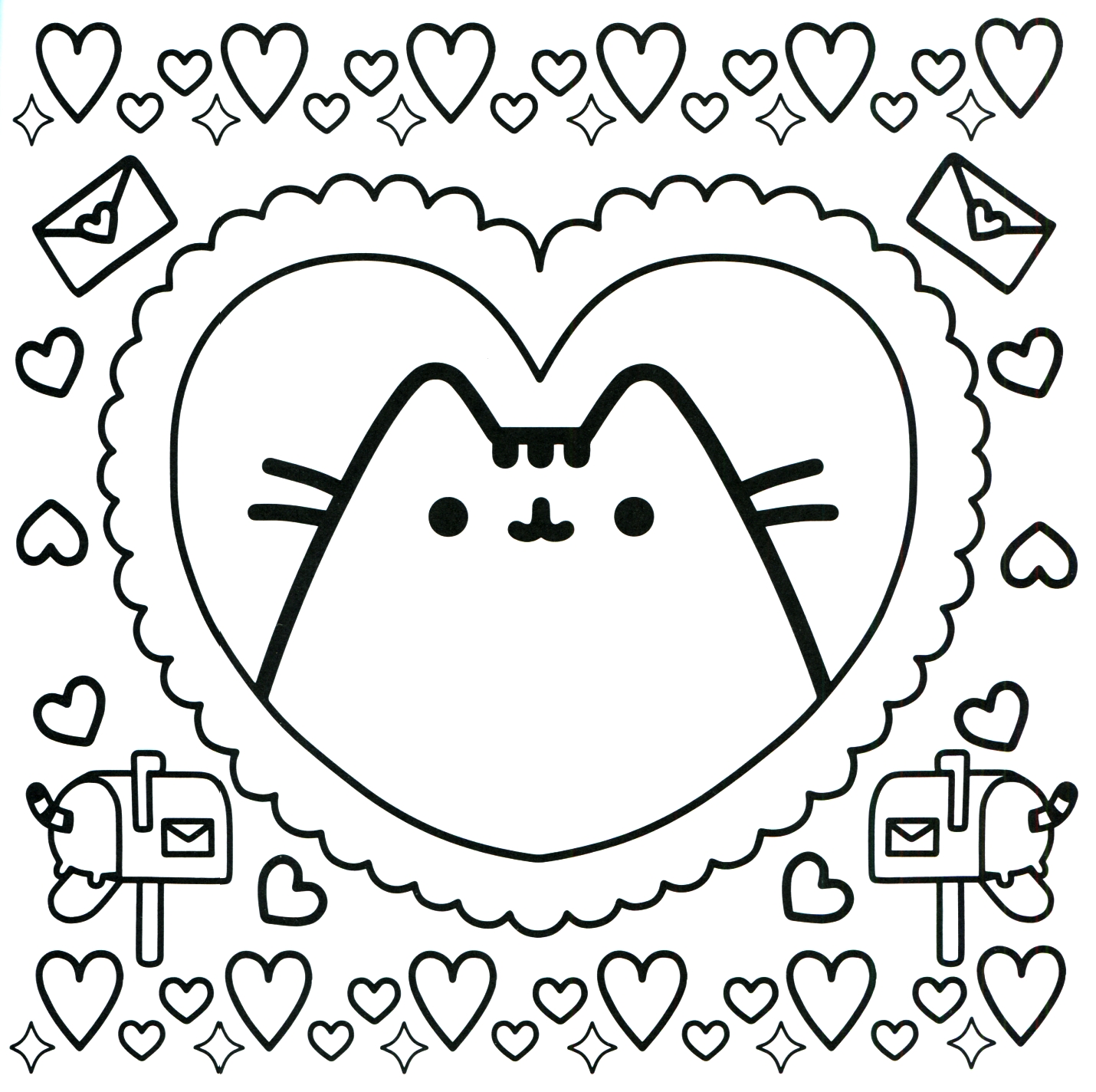 1430x1424 Pusheen Coloring Book Pusheen Pusheen The Cat Printable