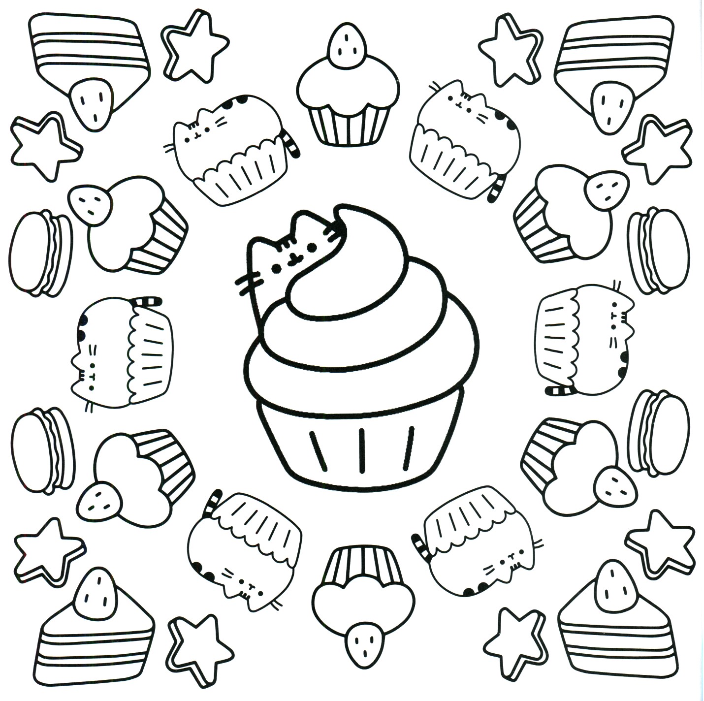 1430x1424 Lovely Pusheen Coloring Pages Advance