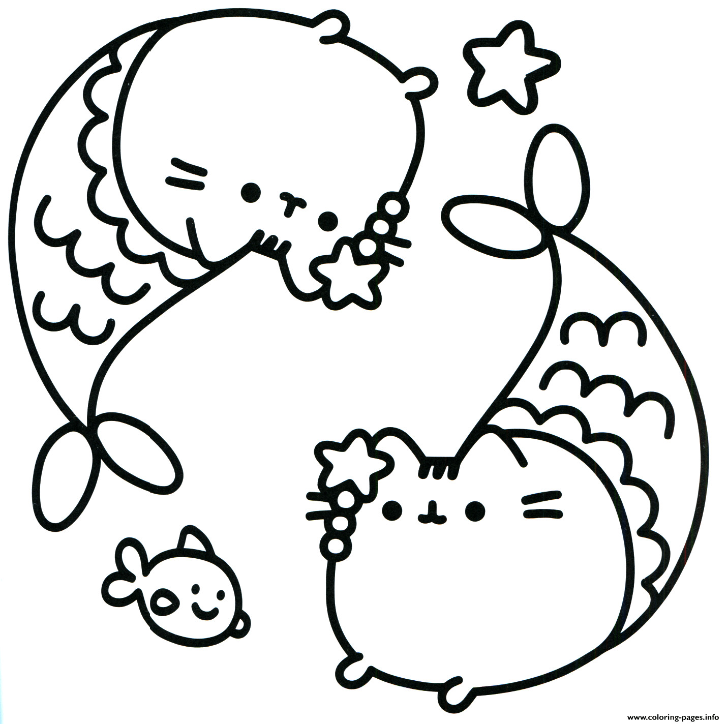 1430x1424 Mermaid 16 Pusheen Coloring Pages To Print