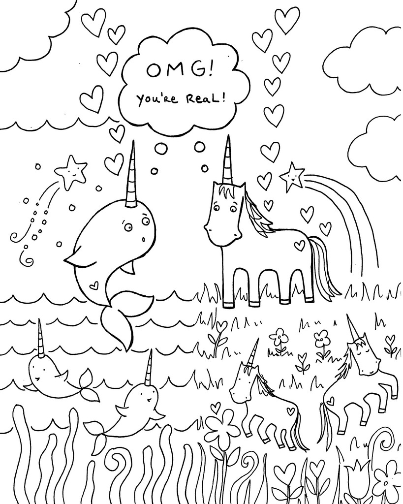 819x1024 Awesome Kawaii Unicorn Mermaid Coloring Pages Design Free