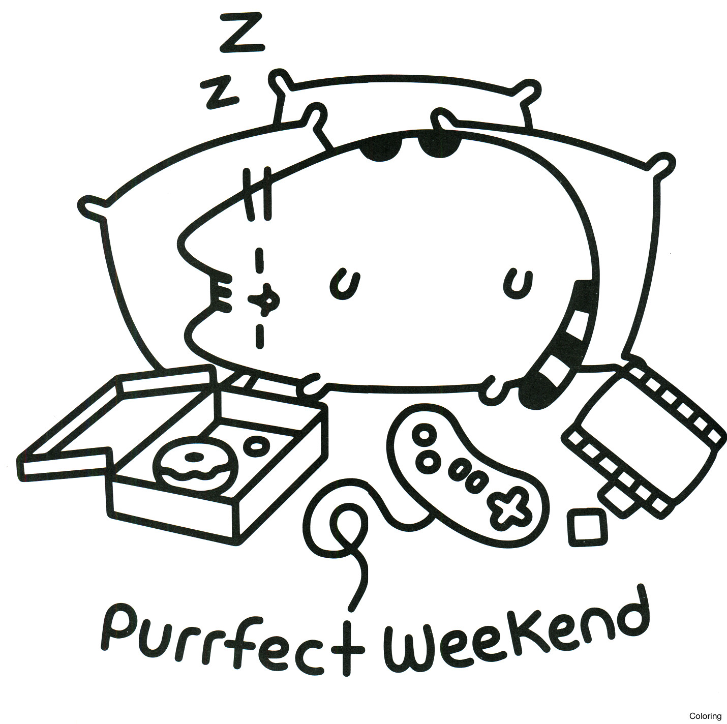 1430x1424 Kawaii Cat Unicorn Coloring Page Free Printable Pages And Pusheen