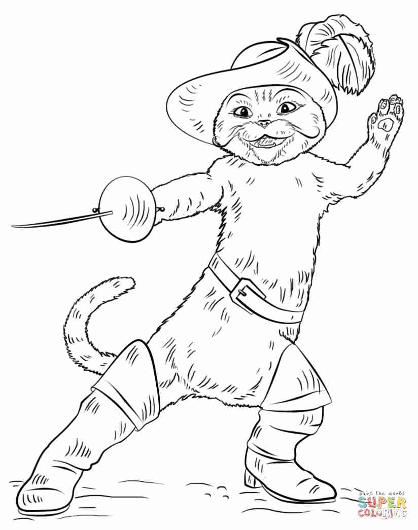 824x1045 Puss In Boots Coloring Page Free Printable Pages Lively Olegratiy