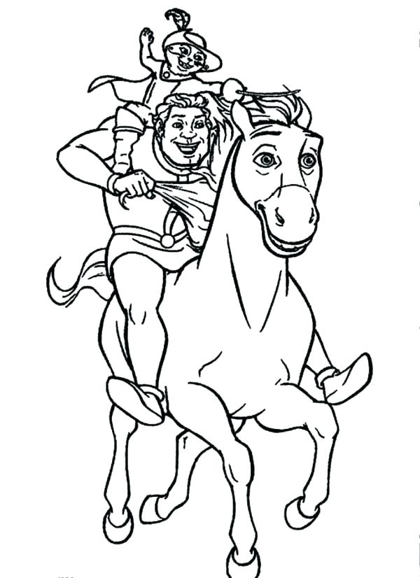 600x826 Puss In Boots Coloring Pages Riding On Donkey With Puss In Boots