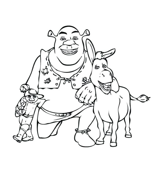 600x669 Coloring Page Shrek Coloring Pages Pdf Shrek Coloring Pages