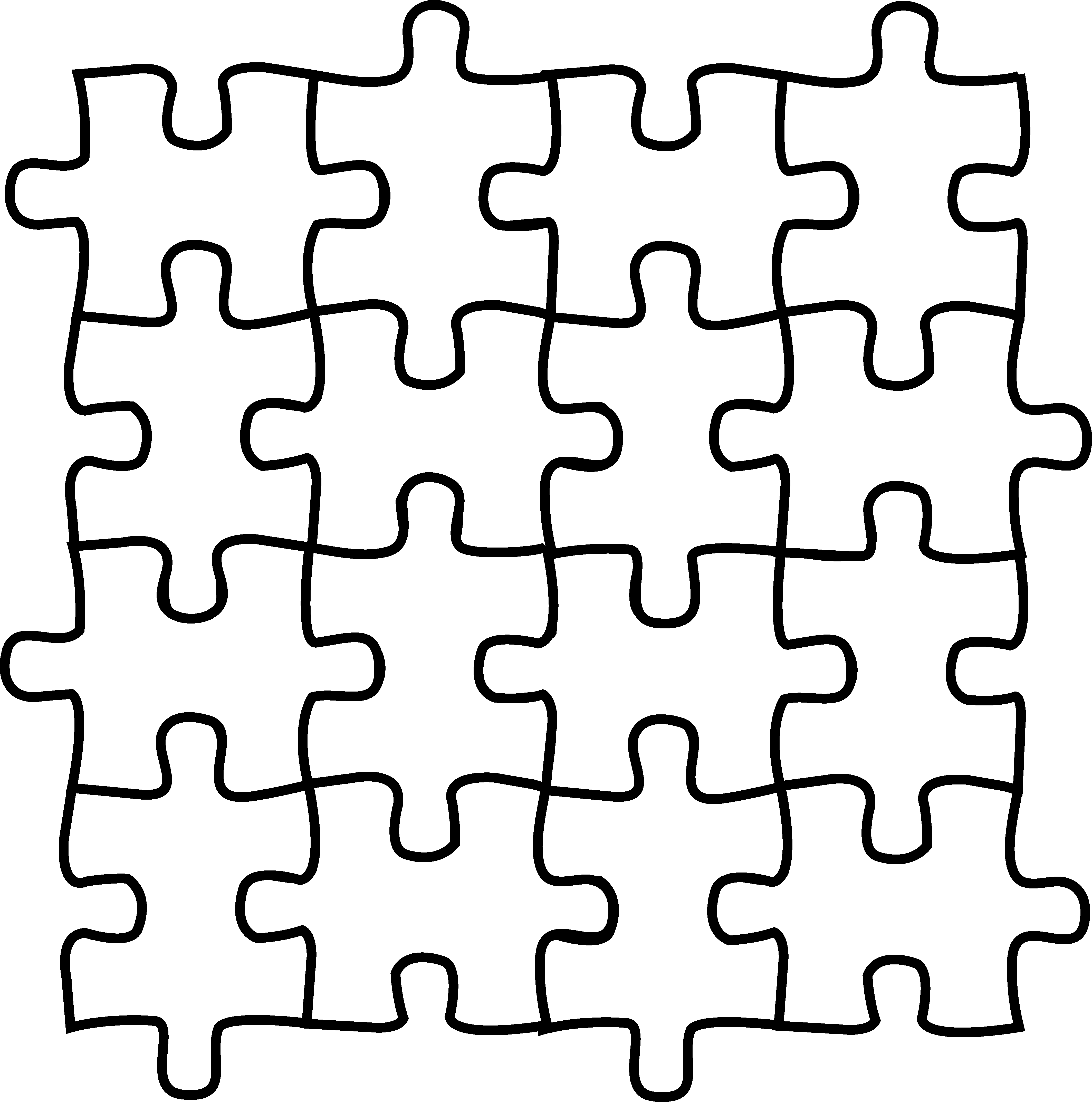 4254x4293 Instructive Puzzle Piece Coloring Page Simplistic Many Interesting