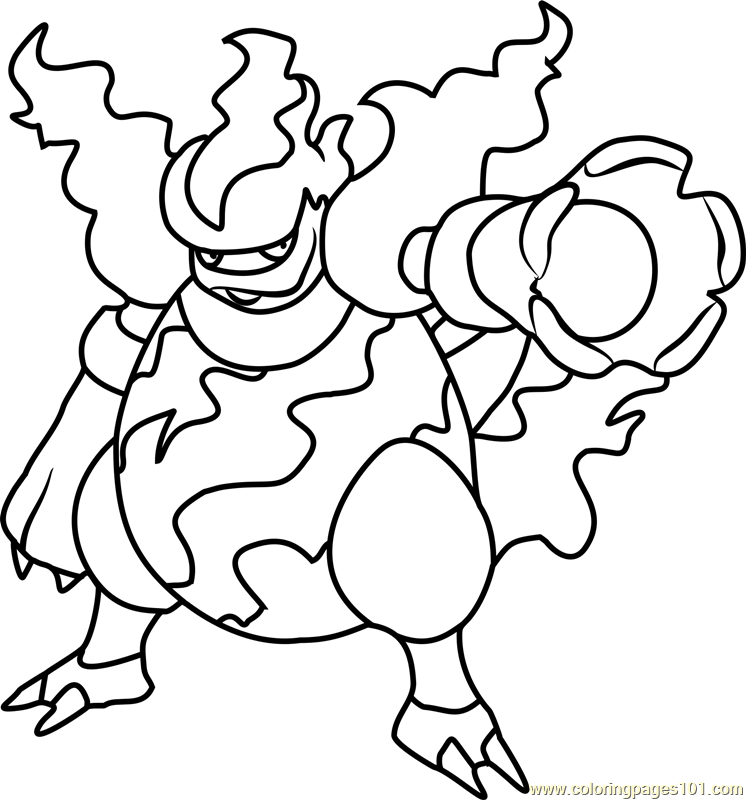 746x800 Magmortar Pokemon Coloring Page