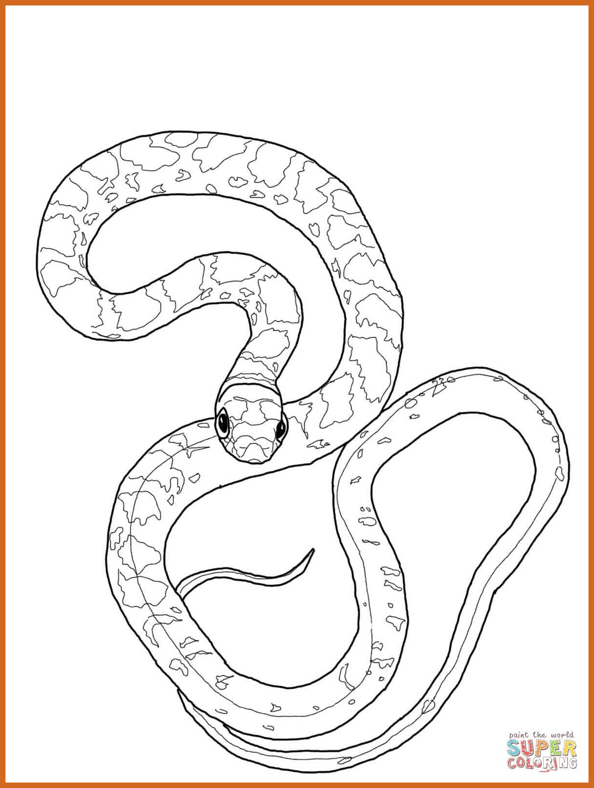 1222x1622 Incredible Ball Python Coloring Page Printable For Snake Trend