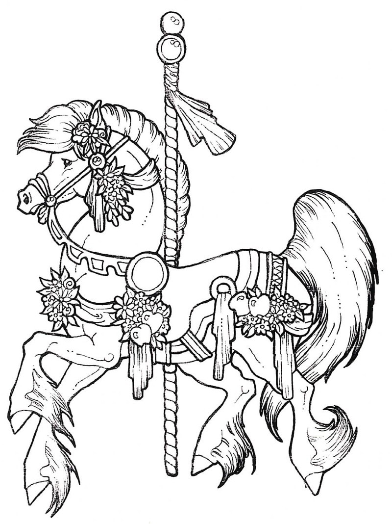 800x1068 Carousel Horse Coloring Pages Adults Collection Coloring