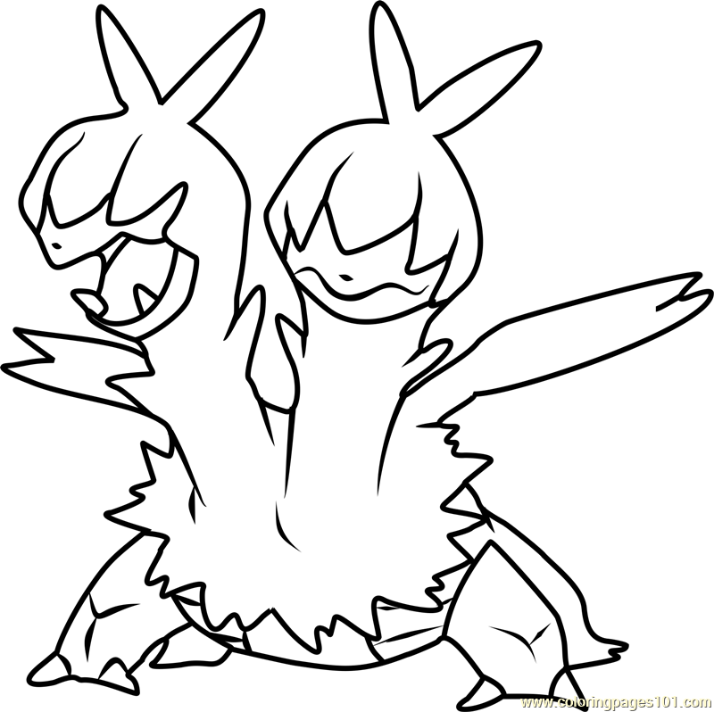 800x798 Zweilous Pokemon Coloring Page