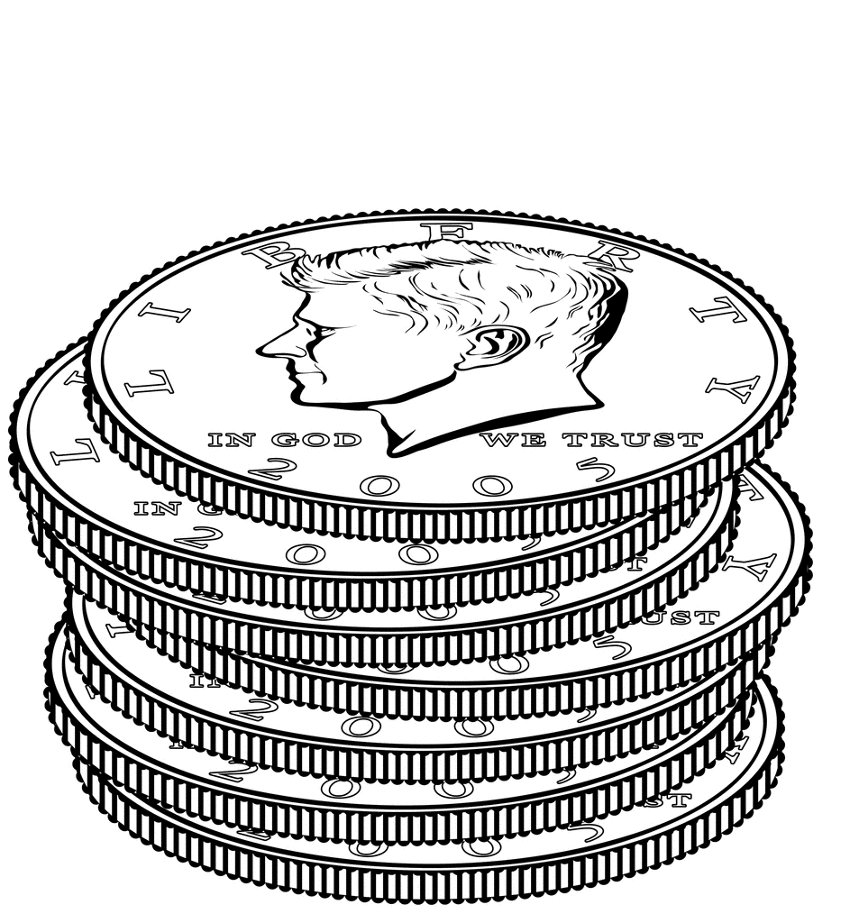 943x1024 Coin Coloring Page Aecost Net Gold Coin