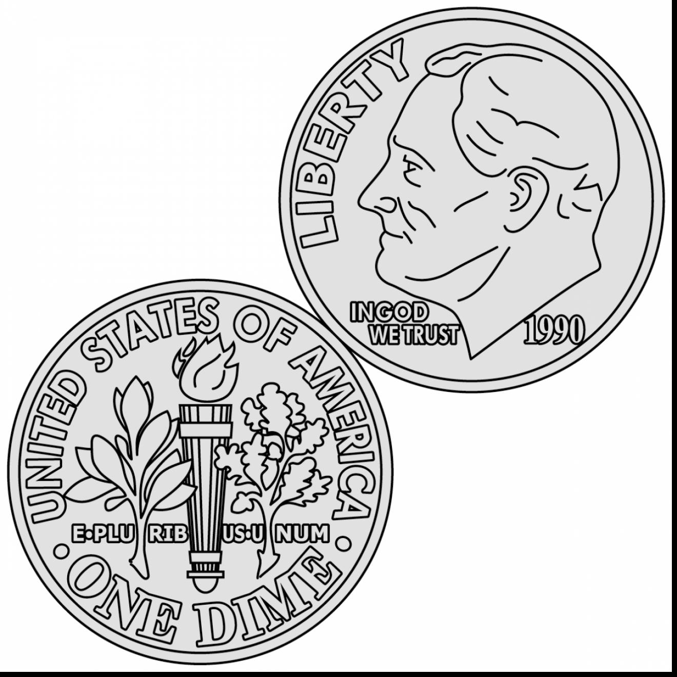 1320x1320 Quarter Coin Coloring Page Pages