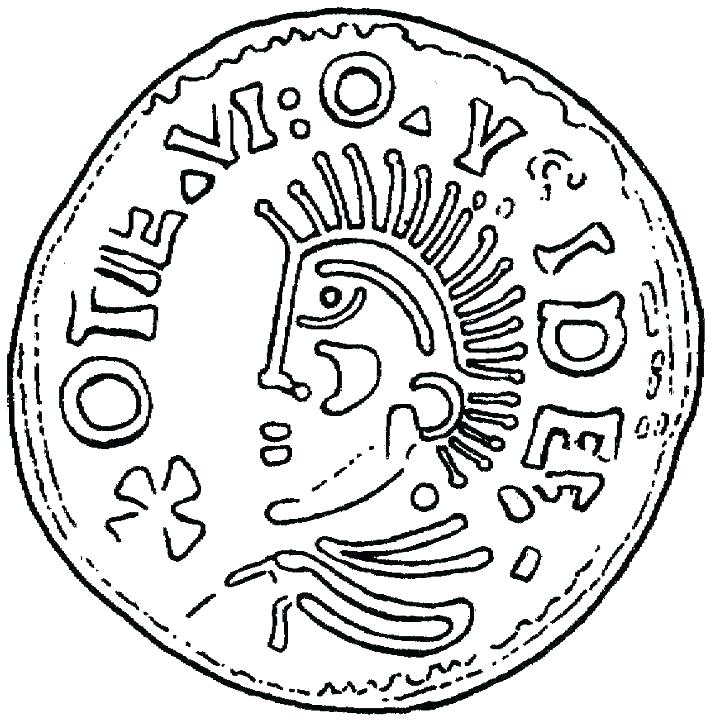 710x720 Coin Coloring Page
