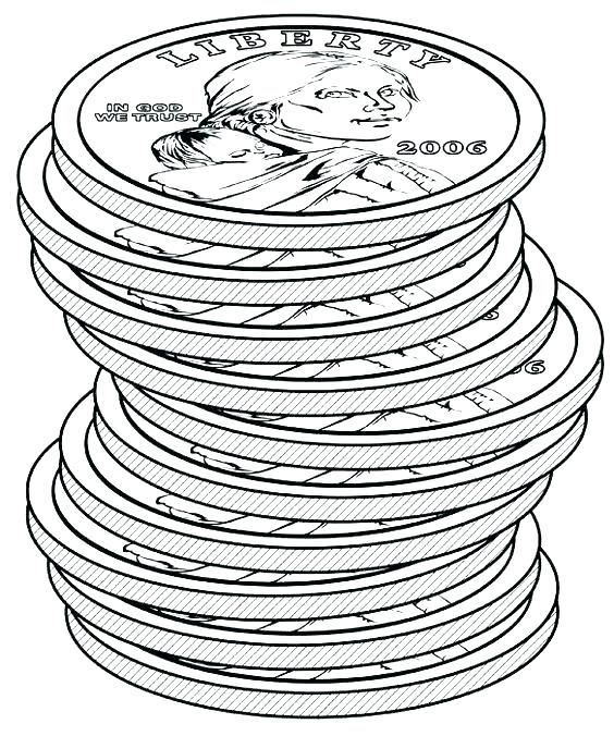 564x676 Coin Coloring Page
