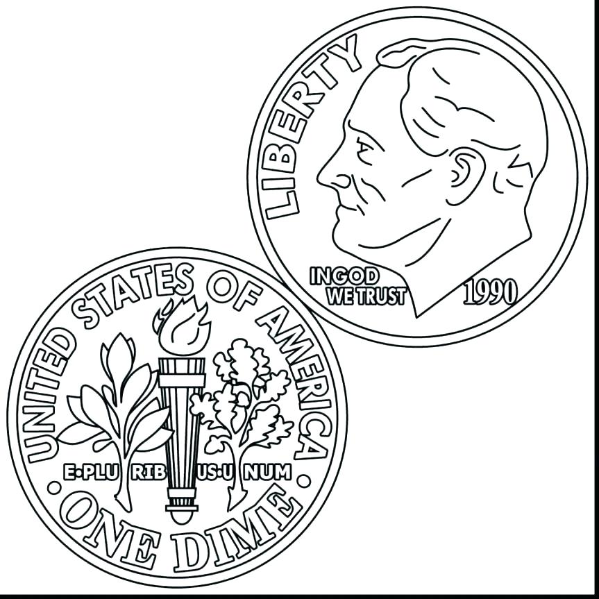 863x863 Coin Coloring Page Printable Coin Coloring Pages Plus Coins