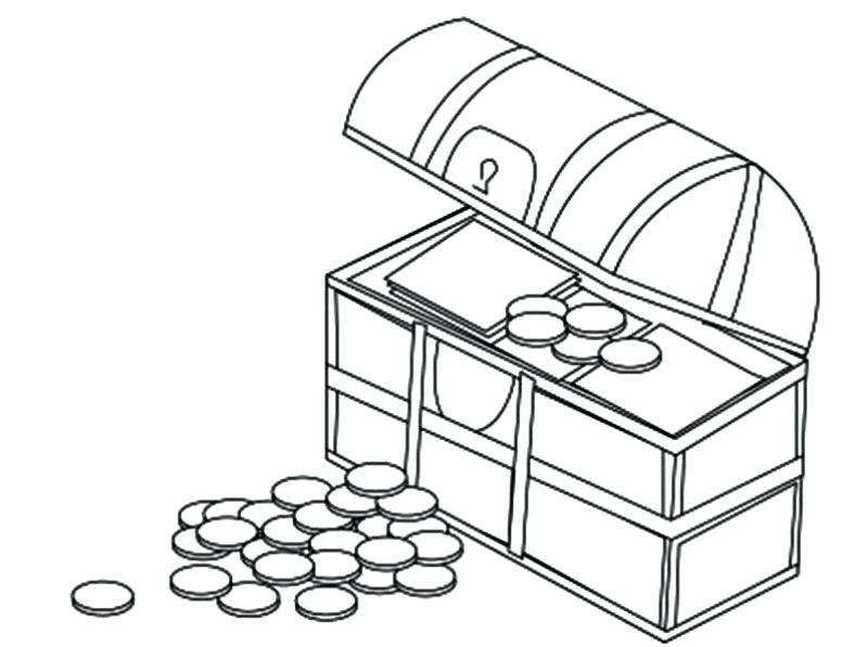 800x597 Coin Coloring Page Treasure Chest Filled With Gold Coin Gold Coin